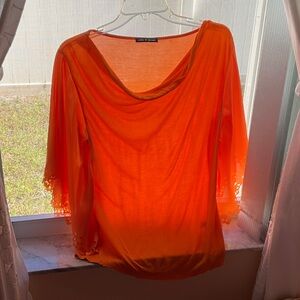 Cable & Gauge Vibrant Orange Blouse